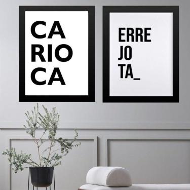 Imagem de Kit 2 Quadros Rio Janeiro - Carioca Errejota 45X34Cm - Vidro