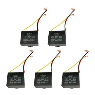 Imagem de 5X Capacitor Partida 3 Fios 3Uf + 7Uf - 250V - Quadrado - Chipsce