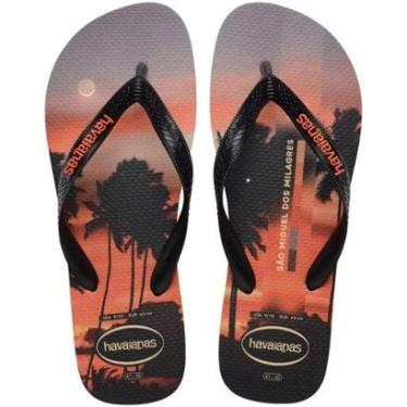 Imagem de Chinelo Havaianas Top Surfer Masculino - Preto e Laranja - 39/40-Masculino