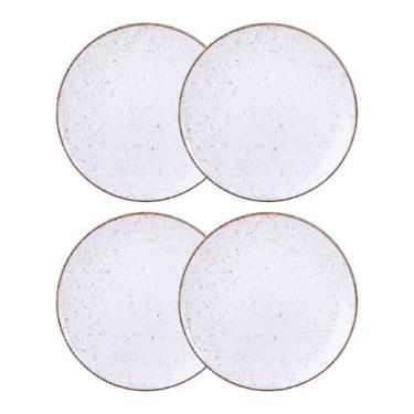 Imagem de Jogo de Pratos Rasos Grande Rústico 4 Peças 28cm Porcelana Tramontina