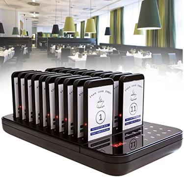 Imagem de Sistema de pager sem fio Sistema campainha de pager restaurante pager de chamada sem fio para sistema pager restaurante para chamadas de fila de negócios com pagers de 20 pc