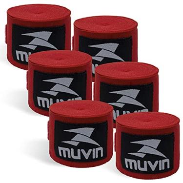 Imagem de Kit Bandagem Elástica 5 m Muvin com 3 Pares - Com Fechamento em Fecho de Contato e Alça para Polegar - Atadura de Proteção Para Mãos e Punhos - Faixa de Boxe - Muay Thai - Artes Marciais