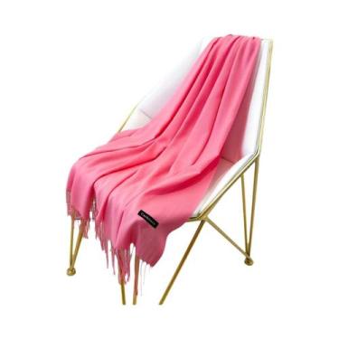 Imagem de Cachecol Feminino De Caxemira Quente, Xale Pashmina Com Borlas, Outono