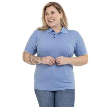 Imagem de Camisa Polo Plus Size Feminina Botões Dia a Dia Trabalho-Feminino