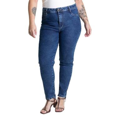 Imagem de Calça Jeans Sawary Plus Cigarrete Size - 279147 - Azul escuro 52-Feminino