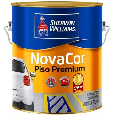Imagem de Tinta Acrílica Novacor Piso Premium Liso Preto de 3,6 Litros 38087101 Sherwin Williams Tinta Nov