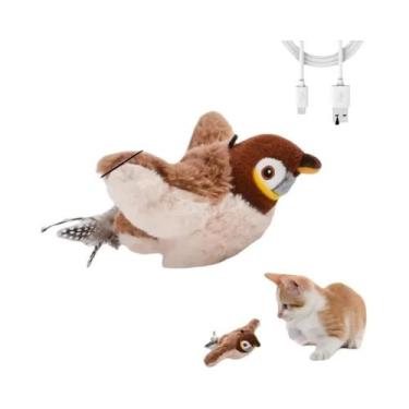 Imagem de Brinquedo Interativo Recarregável Para Gatos: Pássaro Vibratório Com C