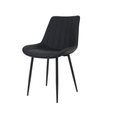 Imagem de Cadeira de Jantar Sala Cozinha Taina Estofada Preto Design Anatômico M