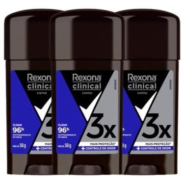 Imagem de Rexona Clinical Antitranspirante Clean 58g kit c/3