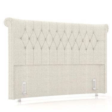 Imagem de Cabeceira Cama Box Casal Queen 160cm Dust P02 Linho Creme - Mpozenato