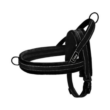 Imagem de Coleira Peitoral Grande Refletiva Acolchoada Anti-Puxão Para Cães Pequ