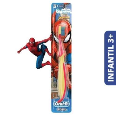 Imagem de Escova Dental Infantil Oral-B Stages 3+ Homem Aranha, Verde