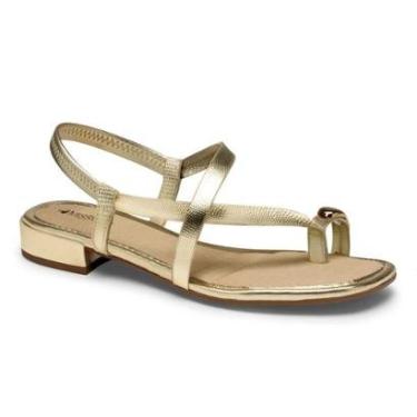 Imagem de Sandalia Feminina Mississipi Salto Baixo Anel Dedo Moda Ref: Mf702-Feminino