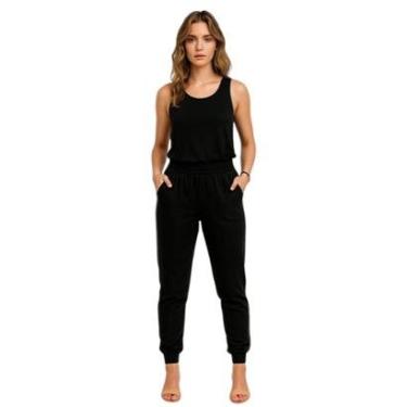 Imagem de Calça de Moletom Feminina Jogger Básica Preto Felpudo Flanelado com Bolso-Feminino