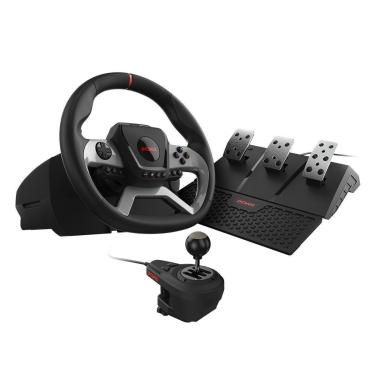 Imagem de Volante PCYES W270 - Compatível com Xbox, Playstation e PC - Force FeedBack - Pedal Triplo - Marcha-Unissex