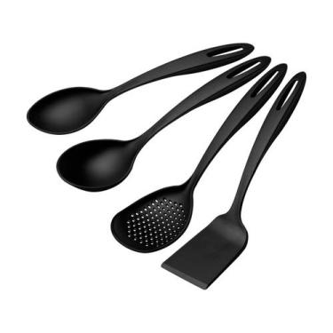 Imagem de Jogo de Utensilios Tramontina Ability em Nylon Preto 4 Peças, Preto, 4