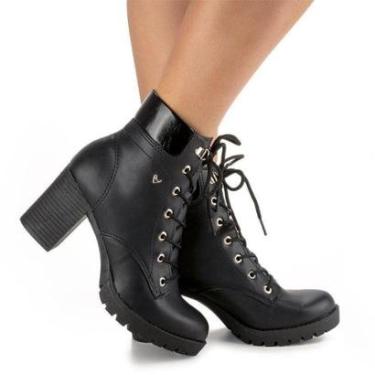 Imagem de Bota Coturno Salto Bloco Tratorado Mississipi Q7833 Feminino-Feminino