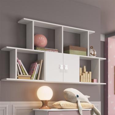 Imagem de Nicho De Parede Infantil Com 2 Portas Em Mdp Percasa Branco