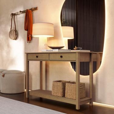 Imagem de Aparador de Madeira 1960FN Essência 2 Gavetas e Prateleira Freijó Finestra