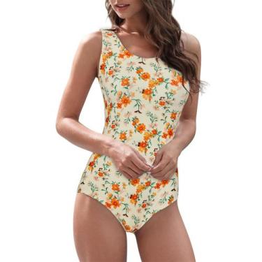 Imagem de Maiô de uma peça American Trends Women Orange Floral S