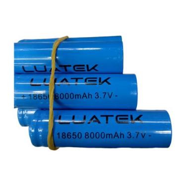 Imagem de Kit 2 Pilha Bateria Recarregável 18650 3.7v 8000mAh Bateria de Control