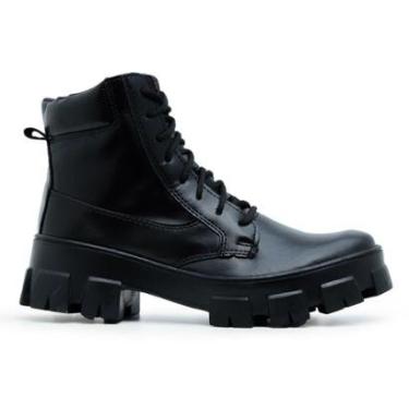 Imagem de Bota Tratorada Blogueira Plataforma Coturno Cano Médio Macio Confort-Feminino