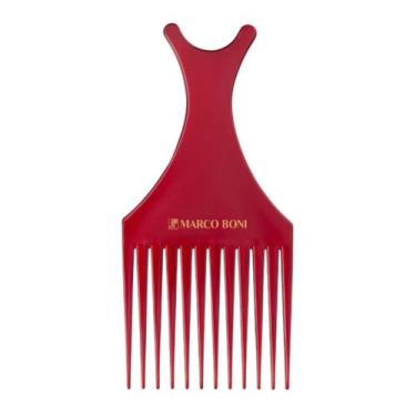 Imagem de Pente Garfo Black Power Cabelo Afro E Cacheado Marco Boni, Vermelho