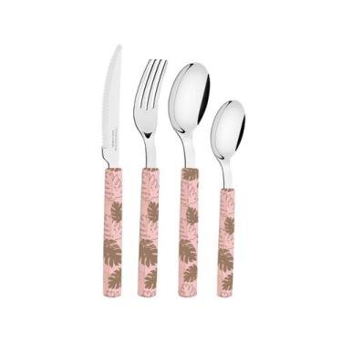 Imagem de Faqueiro Tramontina Bliss 16 Peças Rosa Pastel 29899/129, Rosa