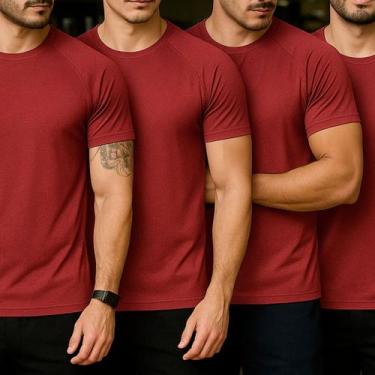 Imagem de Kit 4 Camisetas Fit Masculina Academia Treino Corrida Treino Básica Li