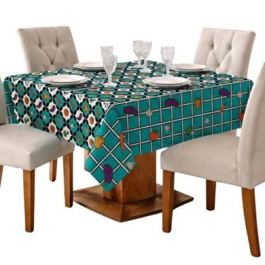 Imagem de Toalha de Mesa Quadrada 4 Cadeiras 1,45M x 1,45M Estampada Oxford Fest