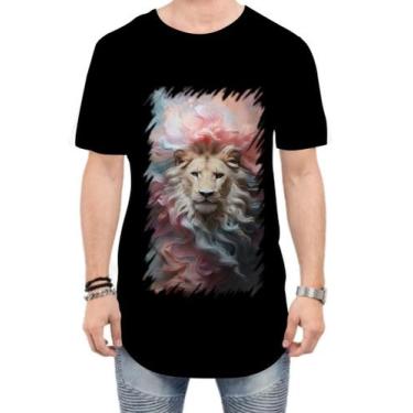 Imagem de Camiseta Longline Leão Explosão de Cores Hipnotizante 5 - Kasubeck Sto