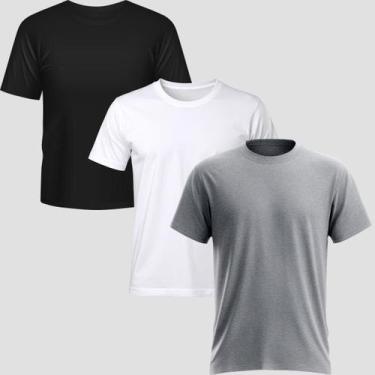 Imagem de Kit 3 Camisetas Masculina Premium PV - - VIXI MARIA, M, Preto branco c