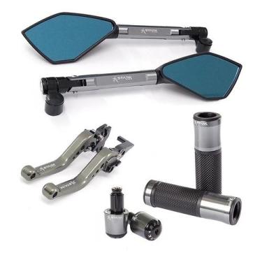 Imagem de Manete Peso Manopla Retrovisor Versys300 Ninja 250 300 400 - Stark Rac