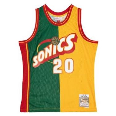 Imagem de Regata Mitchell & Ness Split Swingman Jersey Seattle Supersonics 1995-96 Gary Payton Ma...