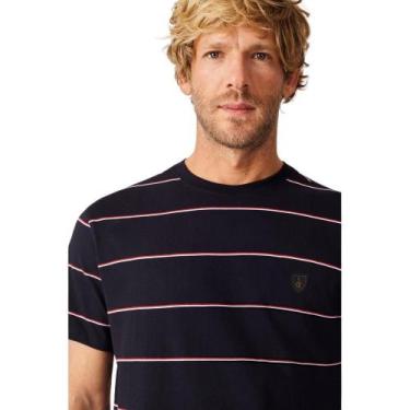 Imagem de Camiseta Fio Tinto Listrada Fla Reserva, P, Preto