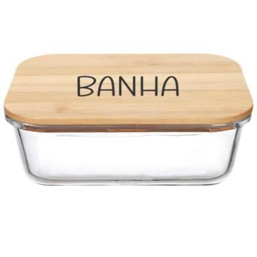 Imagem de Pote Hermético Vidro e Tampa de Bambu (1 Litro) Banha - Casa Vitá, Ban