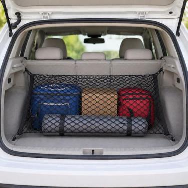 Imagem de Rede Elástica Porta Malas Carro 6 Ganchos Organizador - Genérica