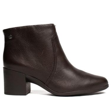 Imagem de Bota Feminina Bottero Cano Curto Couro Burnish Marrom, Marrom, 35