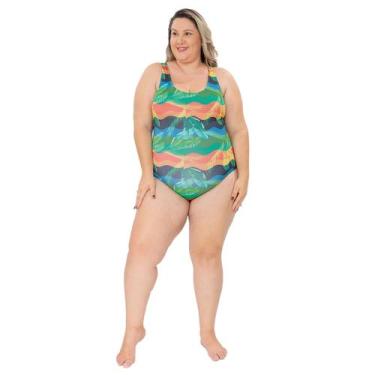 Imagem de Maiô Natação Plus Size Tropical - STW Moda, Tropical, 50