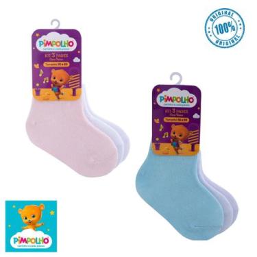 Imagem de Meia Bebe Lisa Kit C/3 Pares 16 A 20 Menina Menino Pimpolho, 1620, Bra