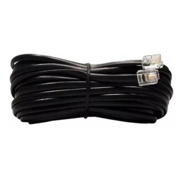 Imagem de Kit c/10 Fio telefone 4 vias preto RJ11 2 metros Kit C/10 - Arita