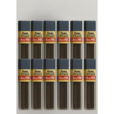 Imagem de Kit 12 Grafite 0.5mm Hi-Polymer Resistência e Suavidade - Pentel, Pret