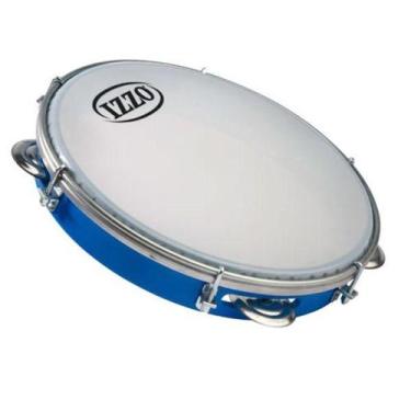 Imagem de Pandeiro 10" Izzo 6467 - ABS Azul com Pele Leitosa Branca - samba pago