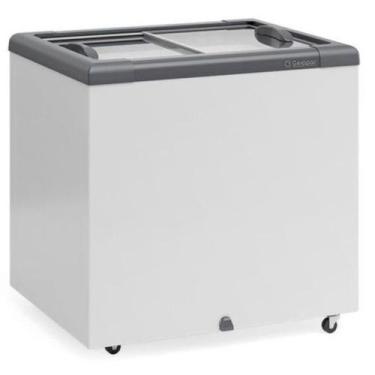 Imagem de Freezer Plano Vidro Reto Deslizante com LED GHD200L Cinza Gelopar 220V
