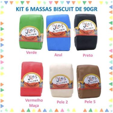 Imagem de Kit 06 Massas De Biscuit Jl Artesanato 90 Gramas