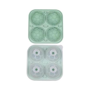 Imagem de Forma De Gelo Grande De Silicone Com 4 Compartimentos Em Formato De Bo