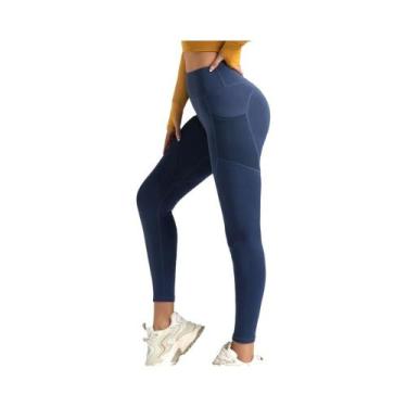 Imagem de Calças De Yoga Femininas De Cintura Alta Com Efeito Levanta Bumbum, Bo