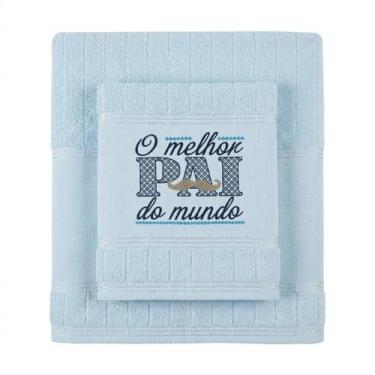 Imagem de Toalha De Rosto Artesanal Personalizada Belo Ponto, Azul
