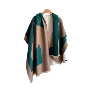 Imagem de Cachecol Feminino Grosso E Quente De Caxemira Pashmina Dupla Face Para