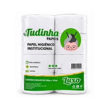 Imagem de Papel higienico rolao branco 10x300mt (fardo 8 rolos) - vo tudinha - V